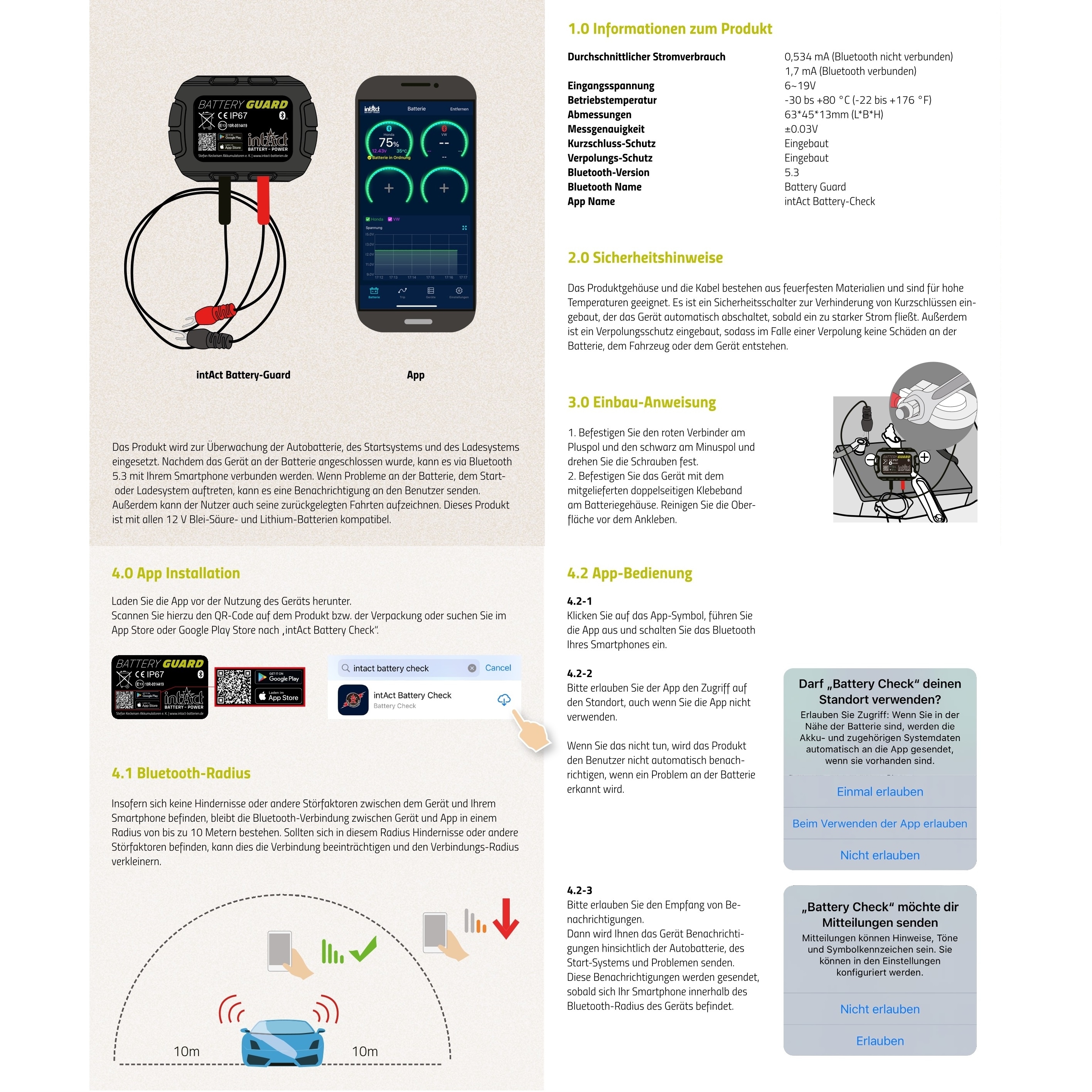 Intact Battery Guard (Bluetooth) für 12 Volt Batterien