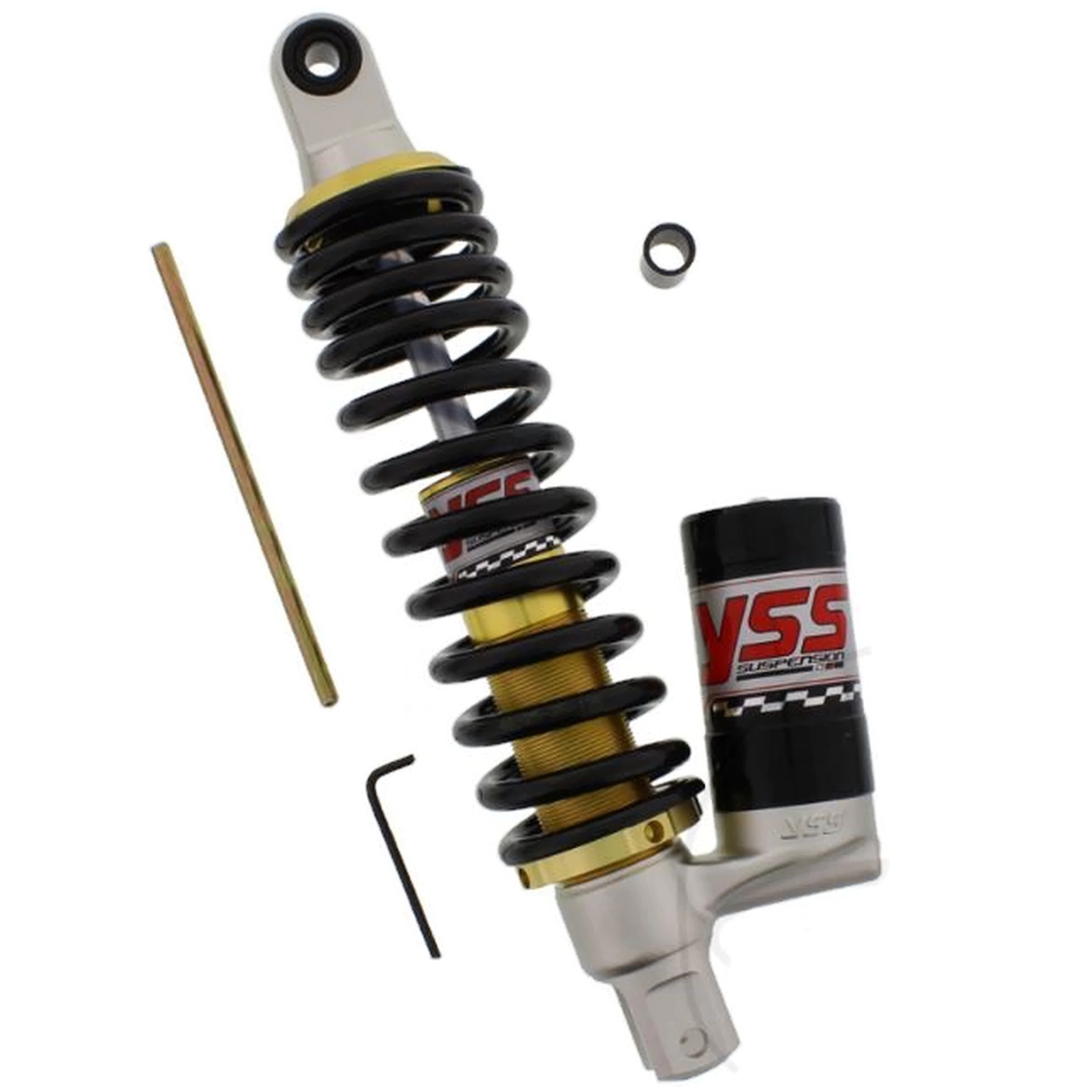 YSS OK302-300T-01AL-388 Stoßdämpfer Federbein Mono hinten für Kymco People Sachs 49er Keeway Matrix Peugot V-Clic