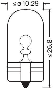 10x OSRAM 2825 W5W Glühlampe 12V 5W Standlicht Kennzeichenlicht Glassockel Birne