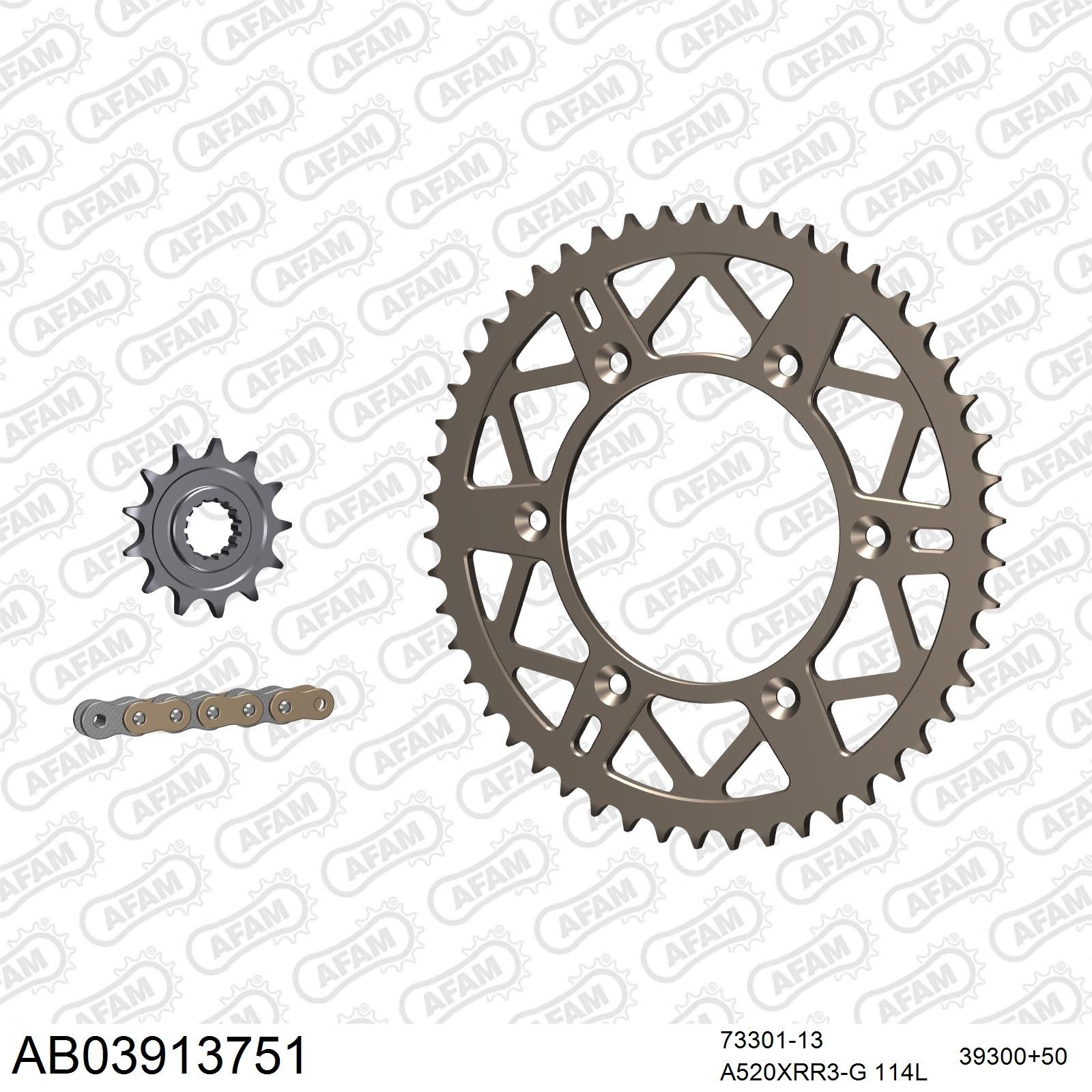 AFAM Kettensatz 520 X-Ring golden 3498kg Alu selfclean für Beta RR 125 Enduro / Enduro Racing 2018-2021