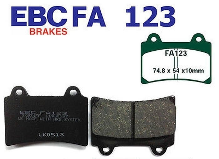 EBC Bremsbeläge FA123 Yamaha TDR TZR 250 FZ FZR 750 TDM TRX 850 XVZ 1300 FJ 1200