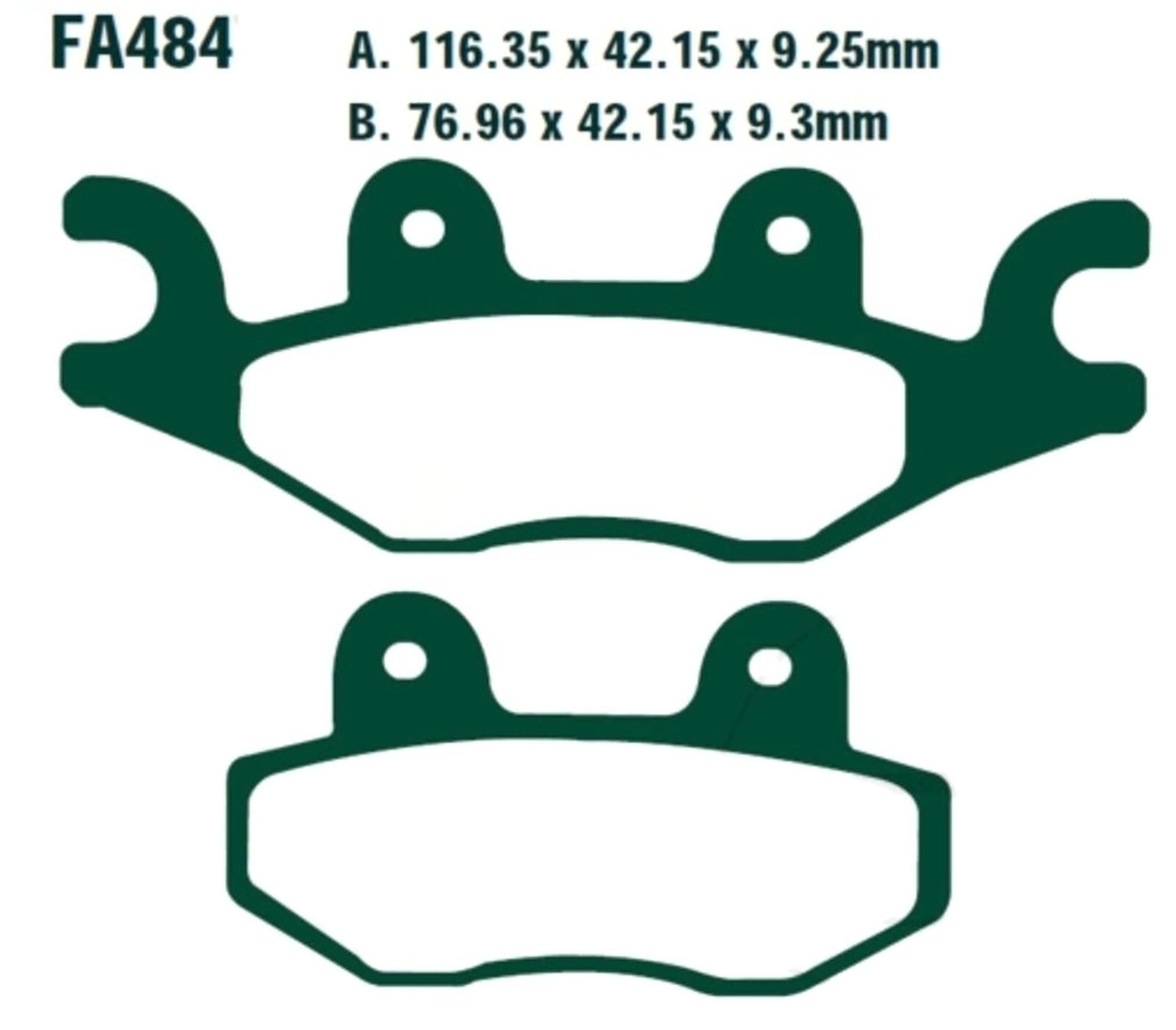 EBC FA484TT Bremsbeläge für Cectek/Herkules Kingcobra Estoc 500 09-15 Quadrift 500 08-15 TGB X-Large X-Motion