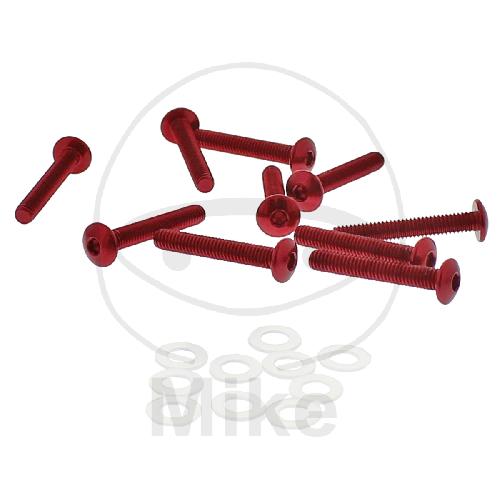 Pro Bolt Linsenschrauben-Satz M4 x 0.7mm 25mm rot