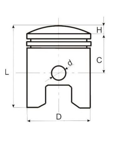 Kolbensatz komplett 40/25,5 mm für Minarelli 10 mm für Yamaha Aprilia MBK