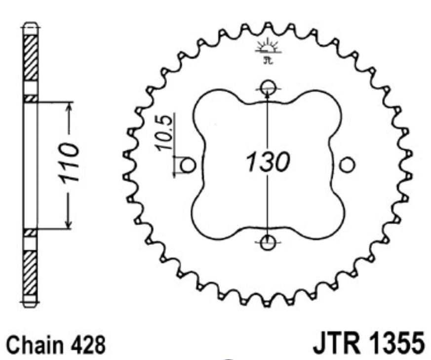 JT Kettenrad 48Z Teilung 428 JTR1355.48