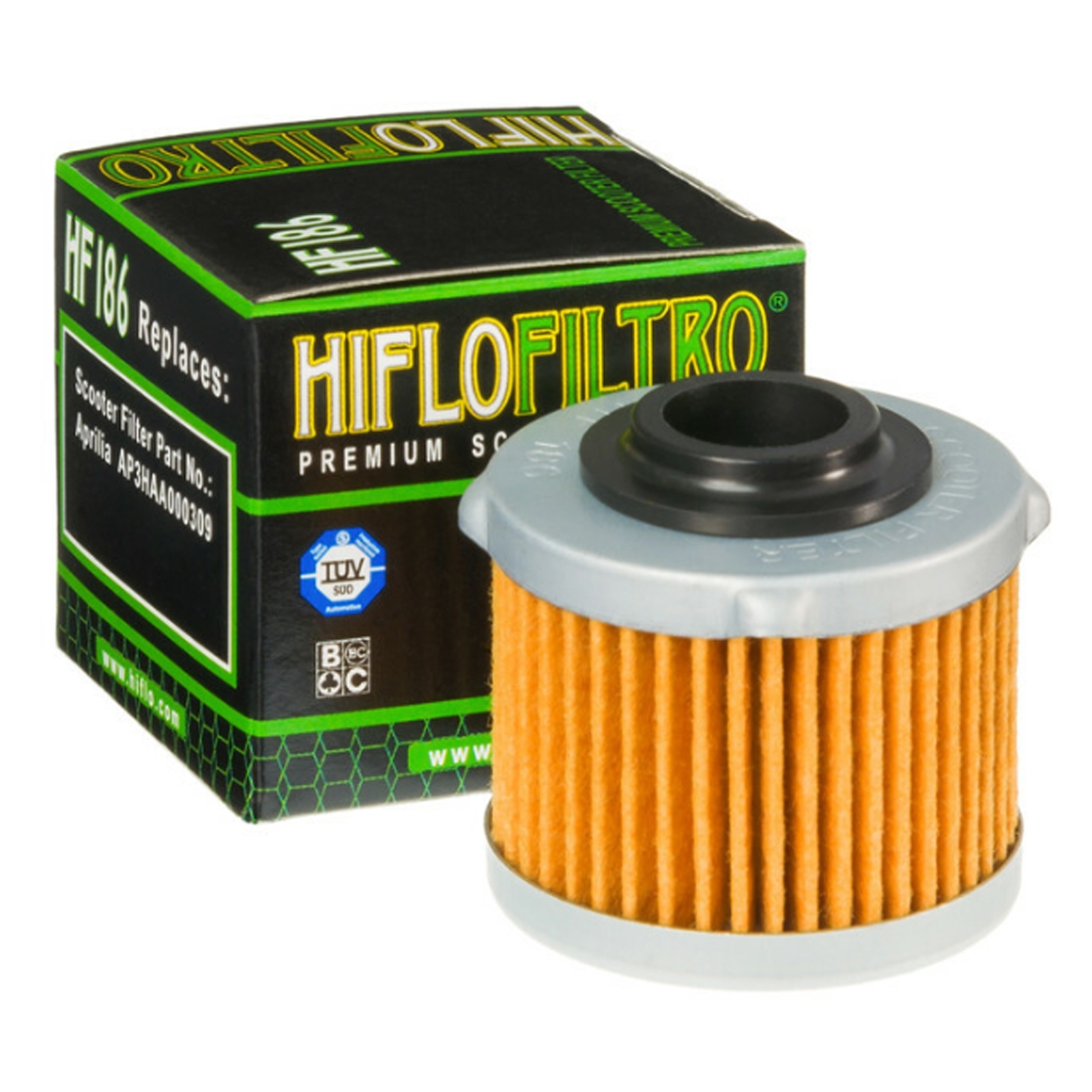 HIFLO HF186 Ölfilter für Aprilia Scarabeo 125 i.e. 2009-2012 Scarabeo 200 i.e. 2011-2012