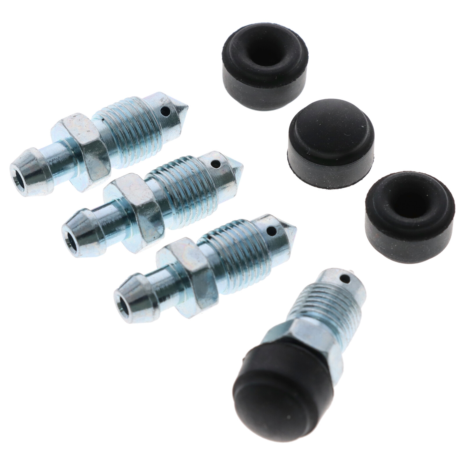 4x Quick Brake 0039-4 Bremssattel Entlüfterschraube Entlüftungsventil M10x1x30 mm mit Kappen