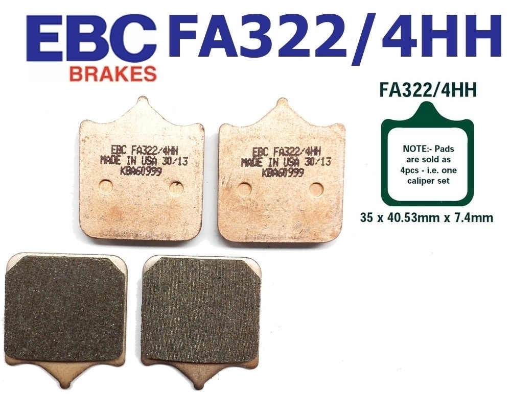 EBC Bremsen Set vorne 2x MD622X + 2x FA322/4HH Sintermetall für Ducati 749 / 999