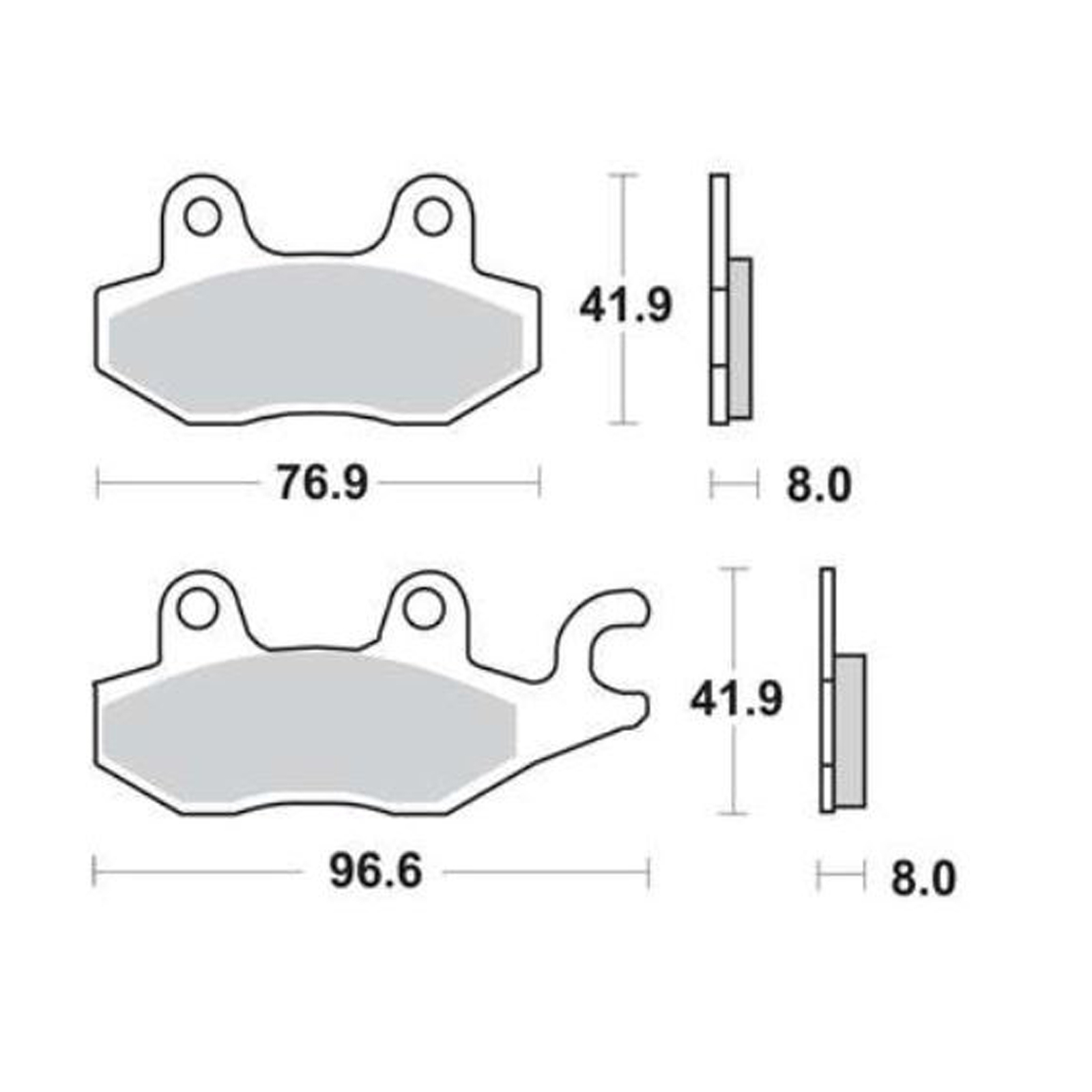 TRW MCB615SI Sintermetall Bremsbeläge für Kawasaki KLF KAF Yamaha YFM YFZ YXR Suzuki DR LT-F LT-R