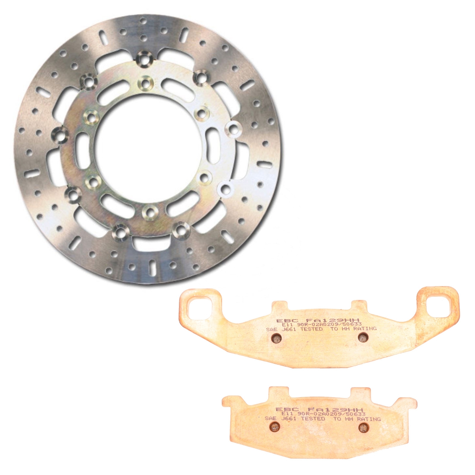 EBC Bremsen Set vorne links für Suzuki DR800 S/SU Big 1991 - 1996 MD6113D + FA129HH