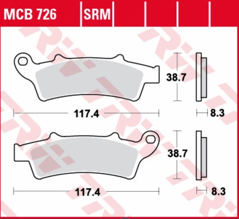 TRW MCB726SRM Sintermetall Bremsbeläge vorne für Kymco People Super Dink Aprilia Scarabeo Beta Piaggio