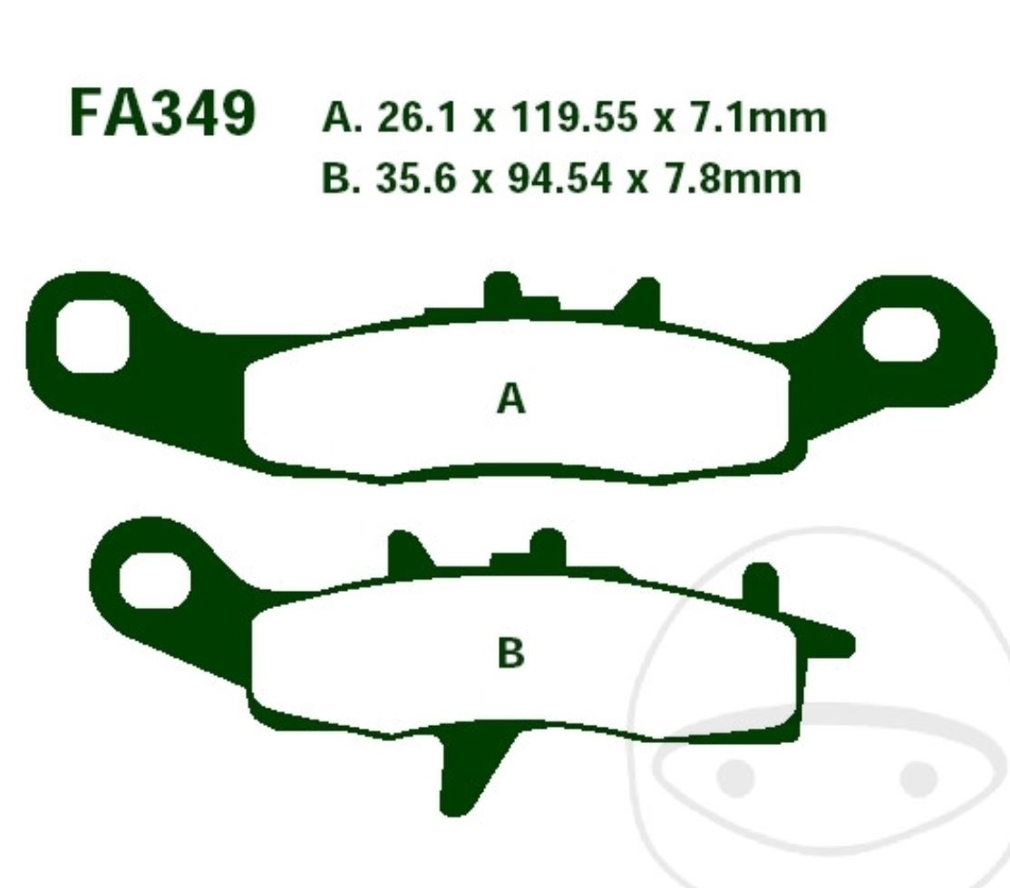 EBC Bremsbeläge FA349R für Kawasaki KVF 650 D VF650D KFX 700 A SV700A 450 R