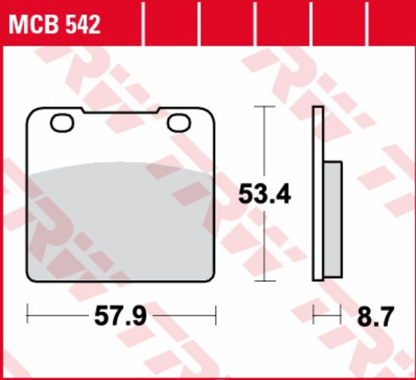 2x TRW MCB542 Bremsbelagsatz für Suzuki VS1400 GLP GLF Intruder 1987-2003 VX51L VX51LD vorne+hinten