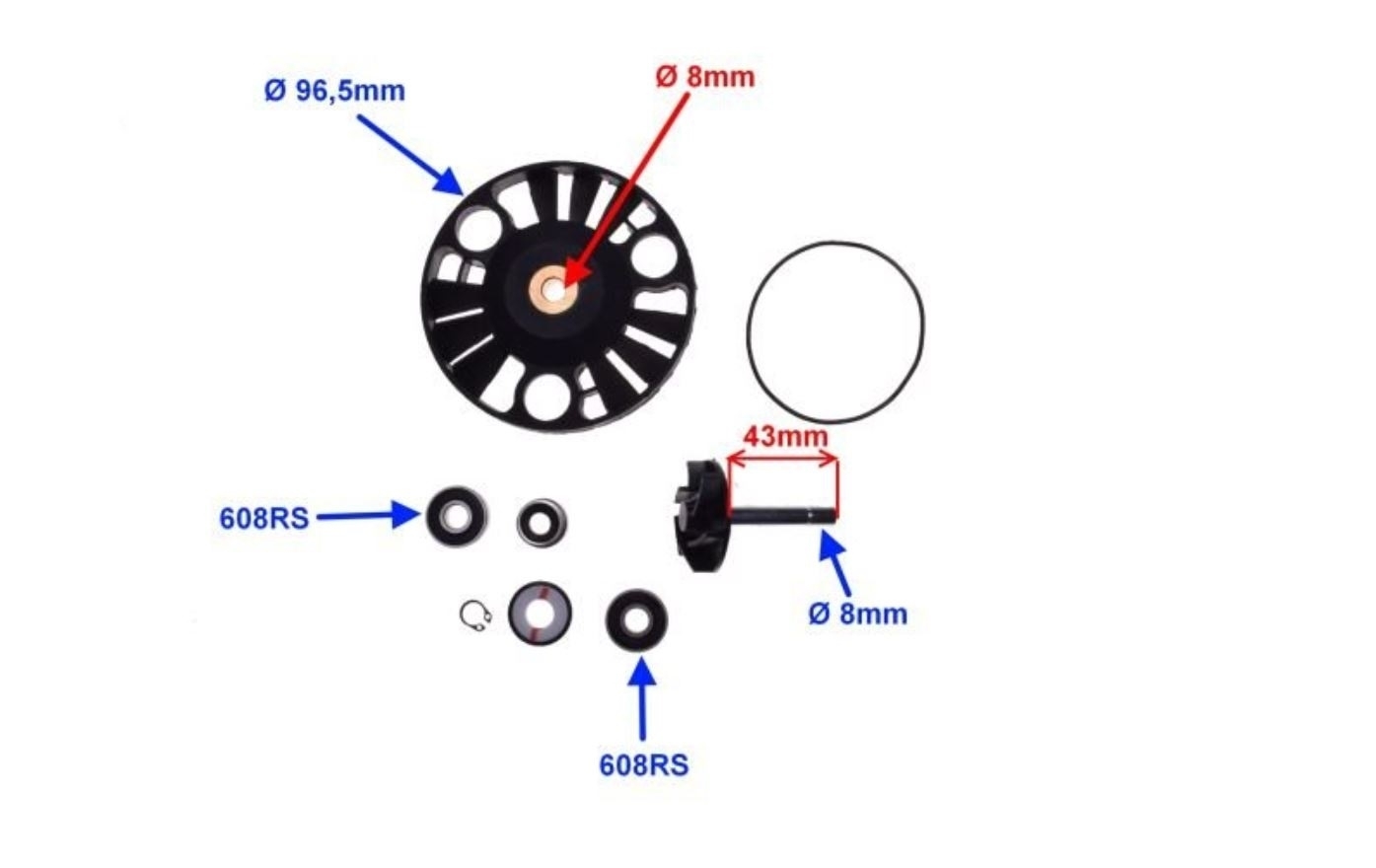 Reparatursatz Wasserpumpe für Gilera DNA Runner Piaggio Berverly Hexagon X9 Vespa