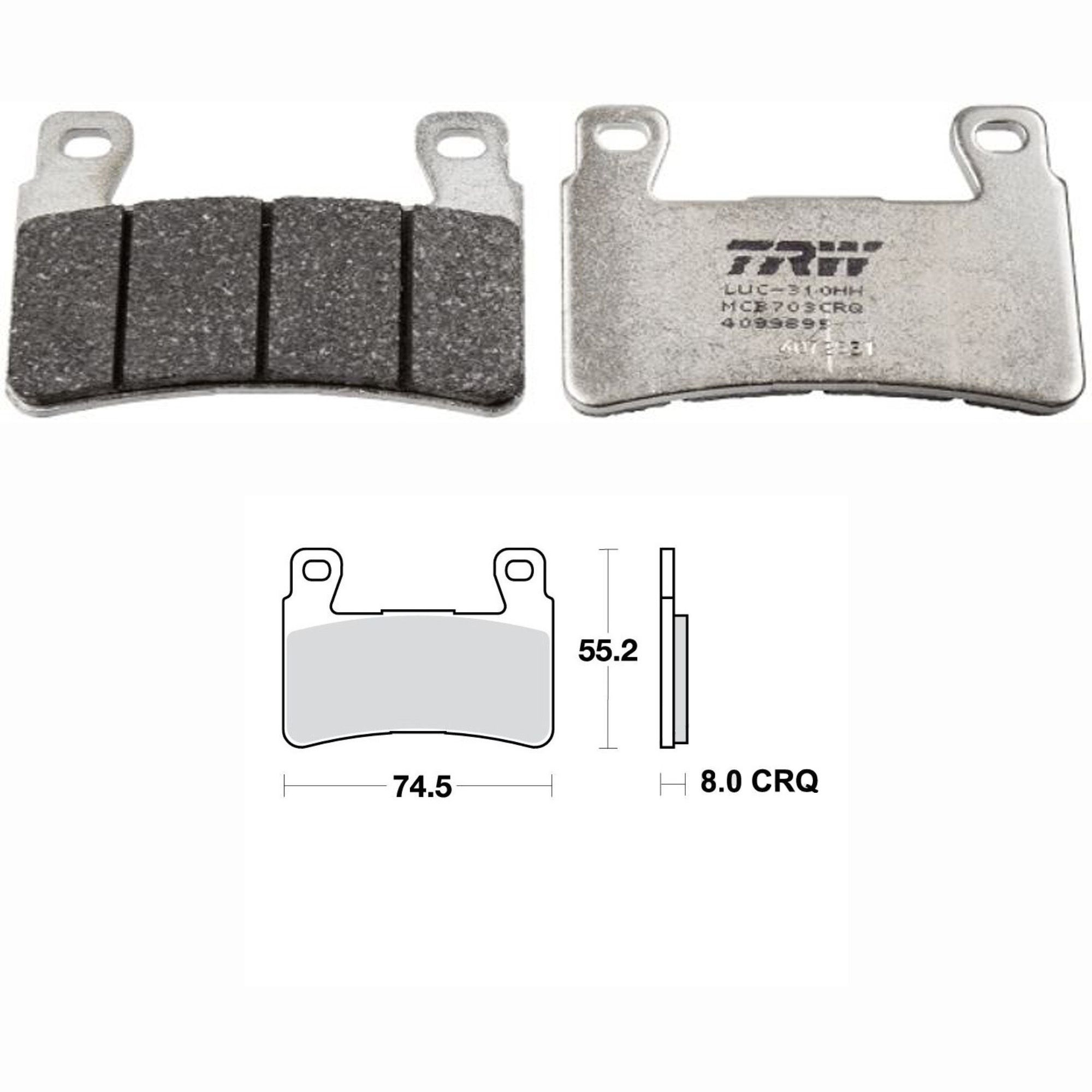 TRW MCB703CRQ Carbon Bremsbeläge vorne für Honda CBR600 F CBR900 RR Fireblade VTR1000 SP1 SP2