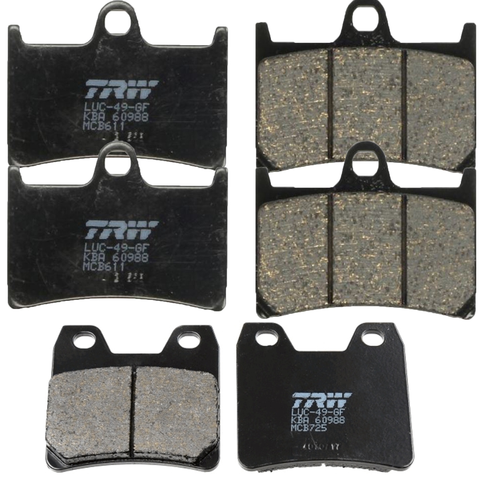 TRW Bremsbelagsatz für Yamaha XJR1300 2002-2016 FZS1000 Fazer 2001-2005 vorne + hinten
