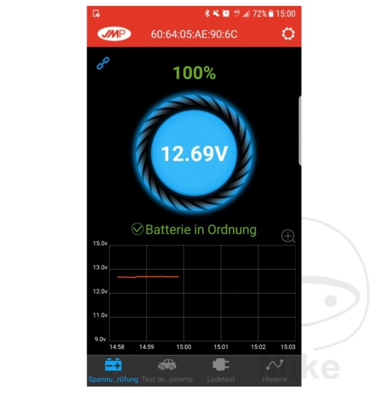 JMP Skan Monitor 2 Batterieüberwachung per APP Bluetooth Motorrad Roller