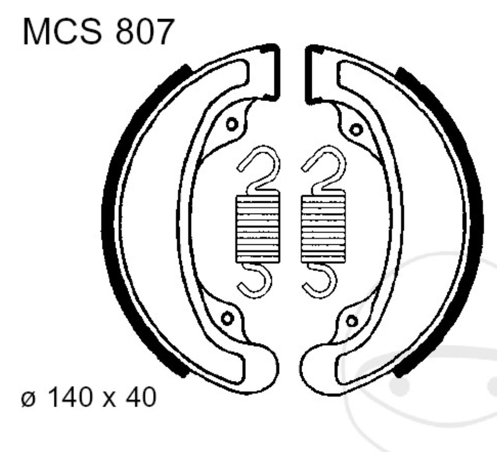 TRW MCS807 Bremsbacken hinten für Honda CB250 CB400 CB450 CM VT500 CMX mit Federn