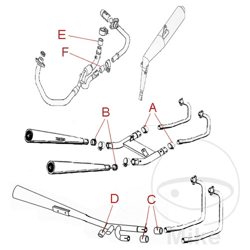 Auspuff Verbindungsdichtung für Yamaha XS 750 E XV SE Virago Gussrad 1000 TR.1