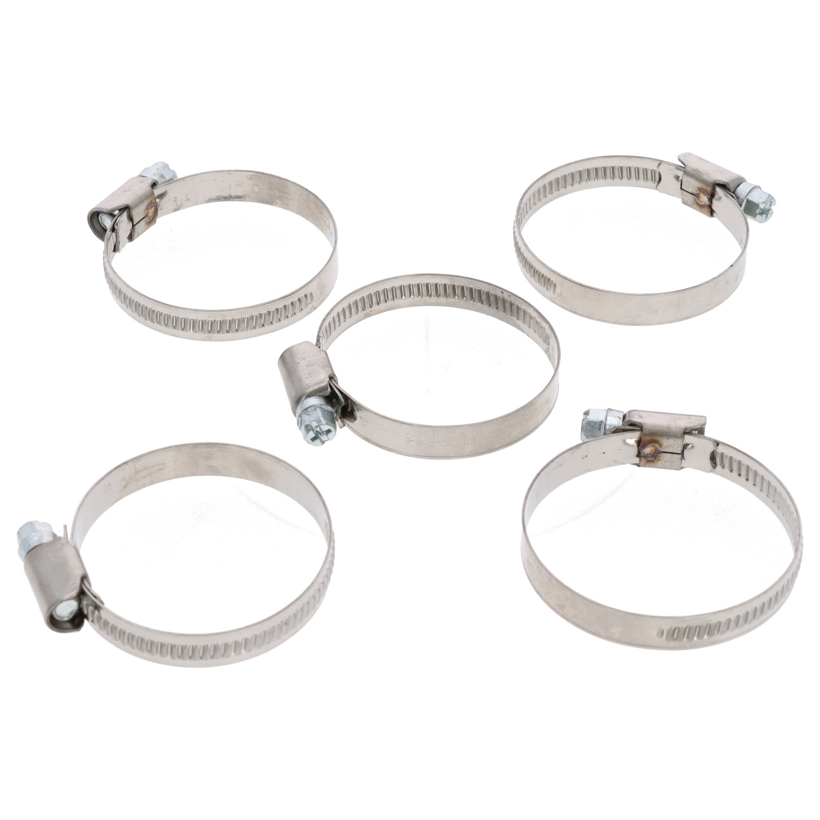 5x Schlauchklemme Spannbereich 32-50mm 9 mm für Benzin Kraftstoff Öl Schlauch W2 DIN3017