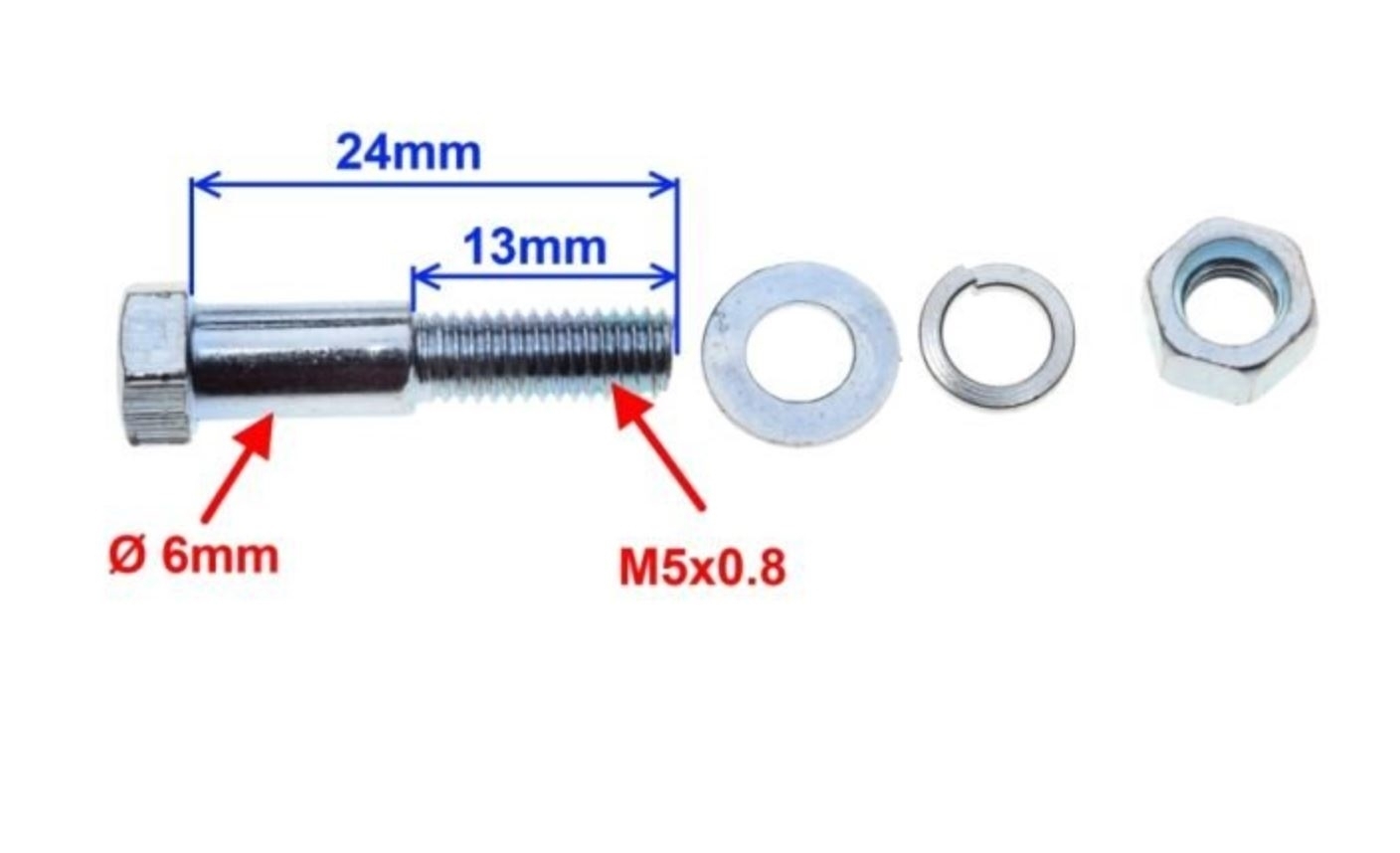 2x Einstellschraube Hebelschraube M5x0.8 für Bremshebel & Kupplungshebel