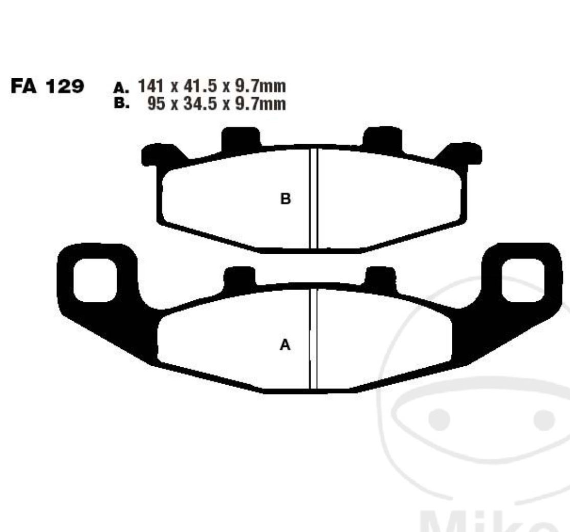 EBC Bremsbeläge FA129 Kawasaki ER GPZ KLE 500 ZR GPX ZL ZZR KL ZX-10 Diverse