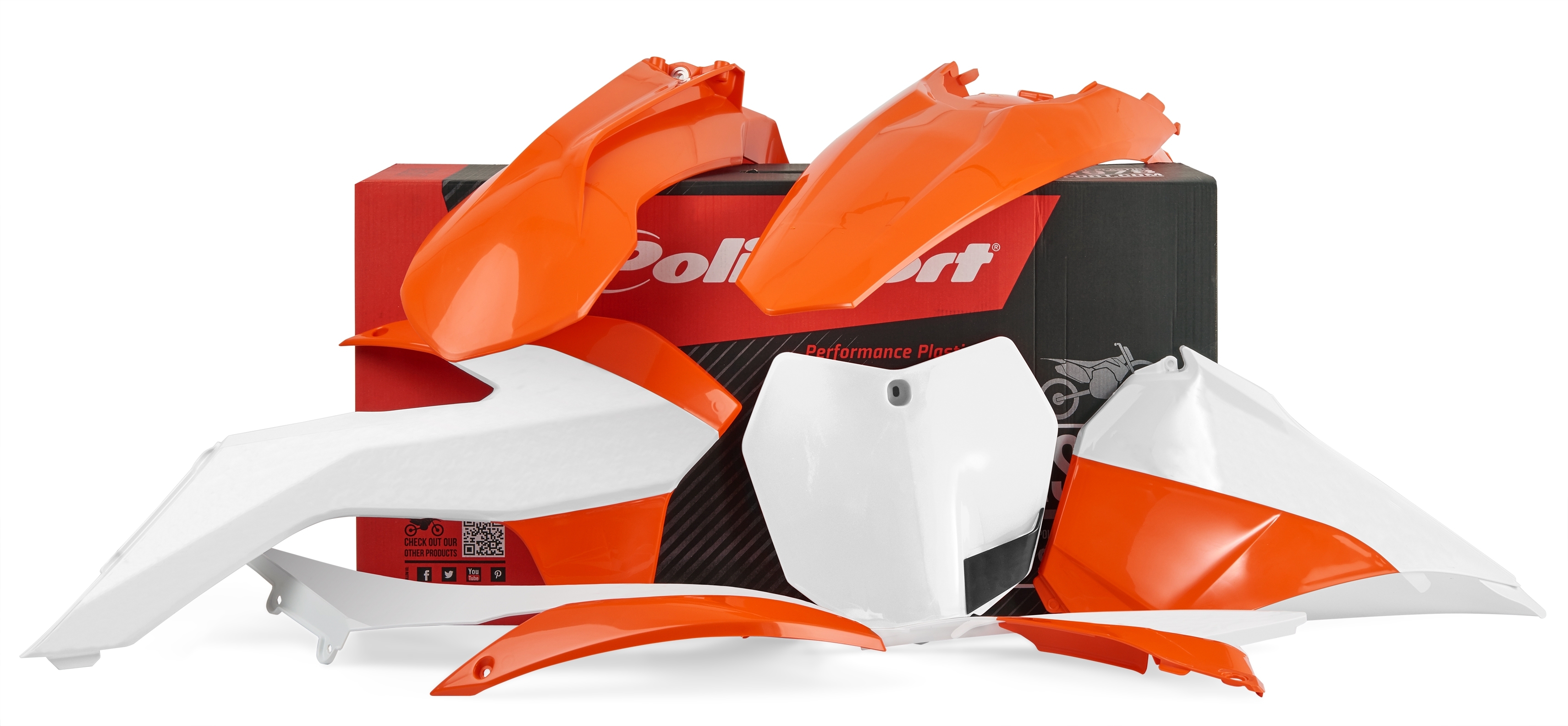 Polisport Verkleidungskit orange/weiss