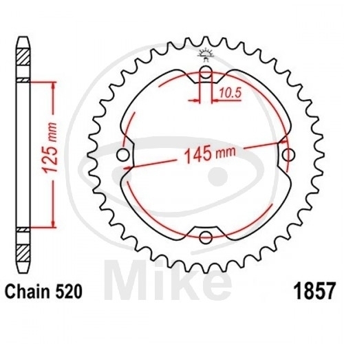 JT Kettenrad 42 Zähne Teilung 520 / JTR1857.42 für Yamaha YFM 350 RT Raptor 2005