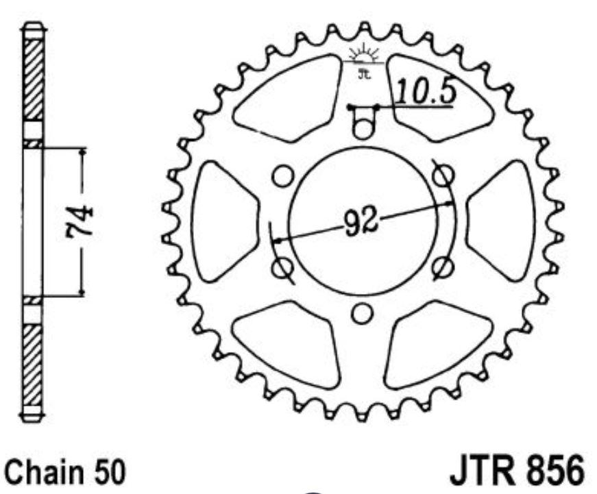 JT Kettenrad 44Z Teilung 530 JT Sprockets JTR856.44