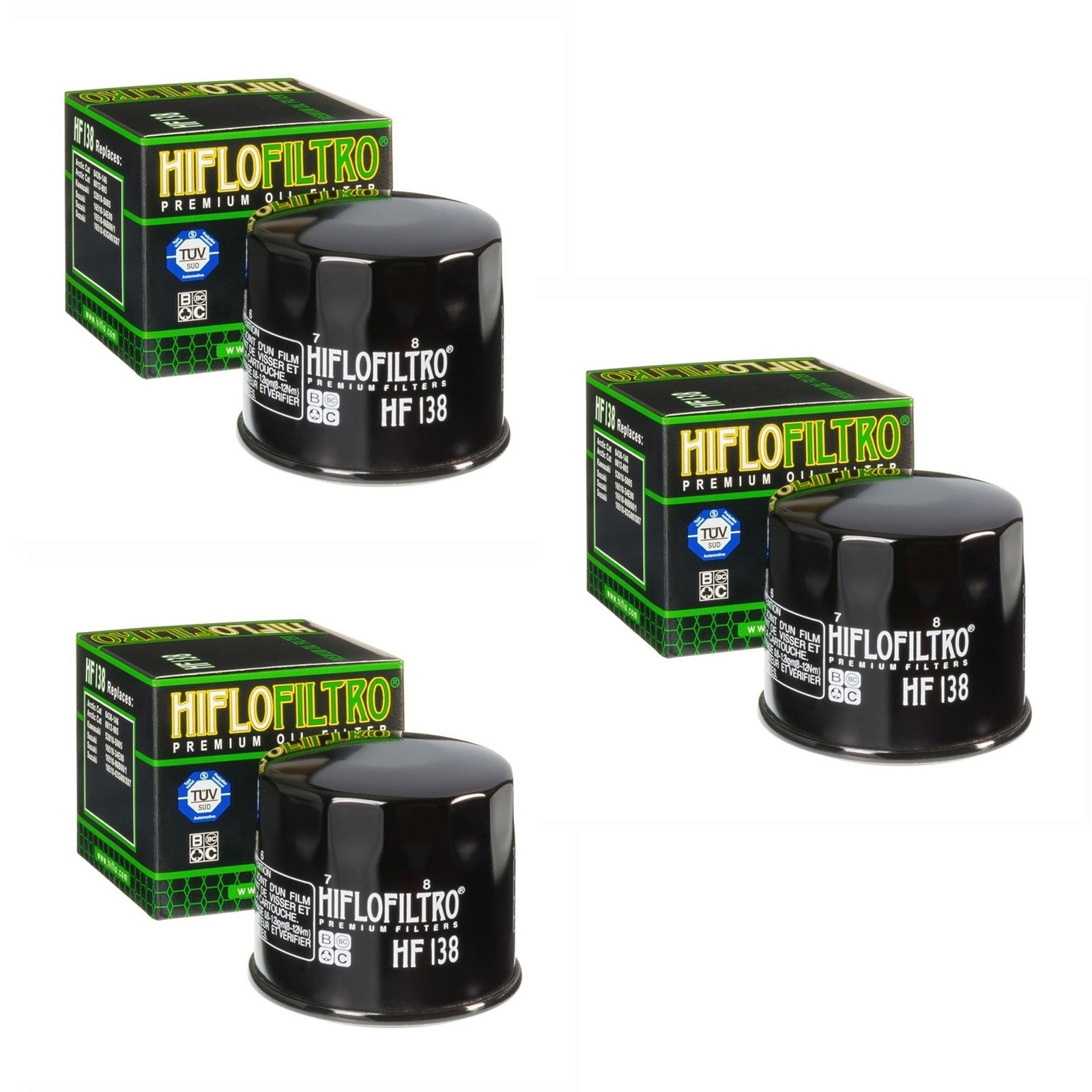 3x Hiflo HF138 Ölfilter für Suzuki GSF 600 1200 1250 AN DL Aprilia Cagiva Kawasaki Kymco Sachs