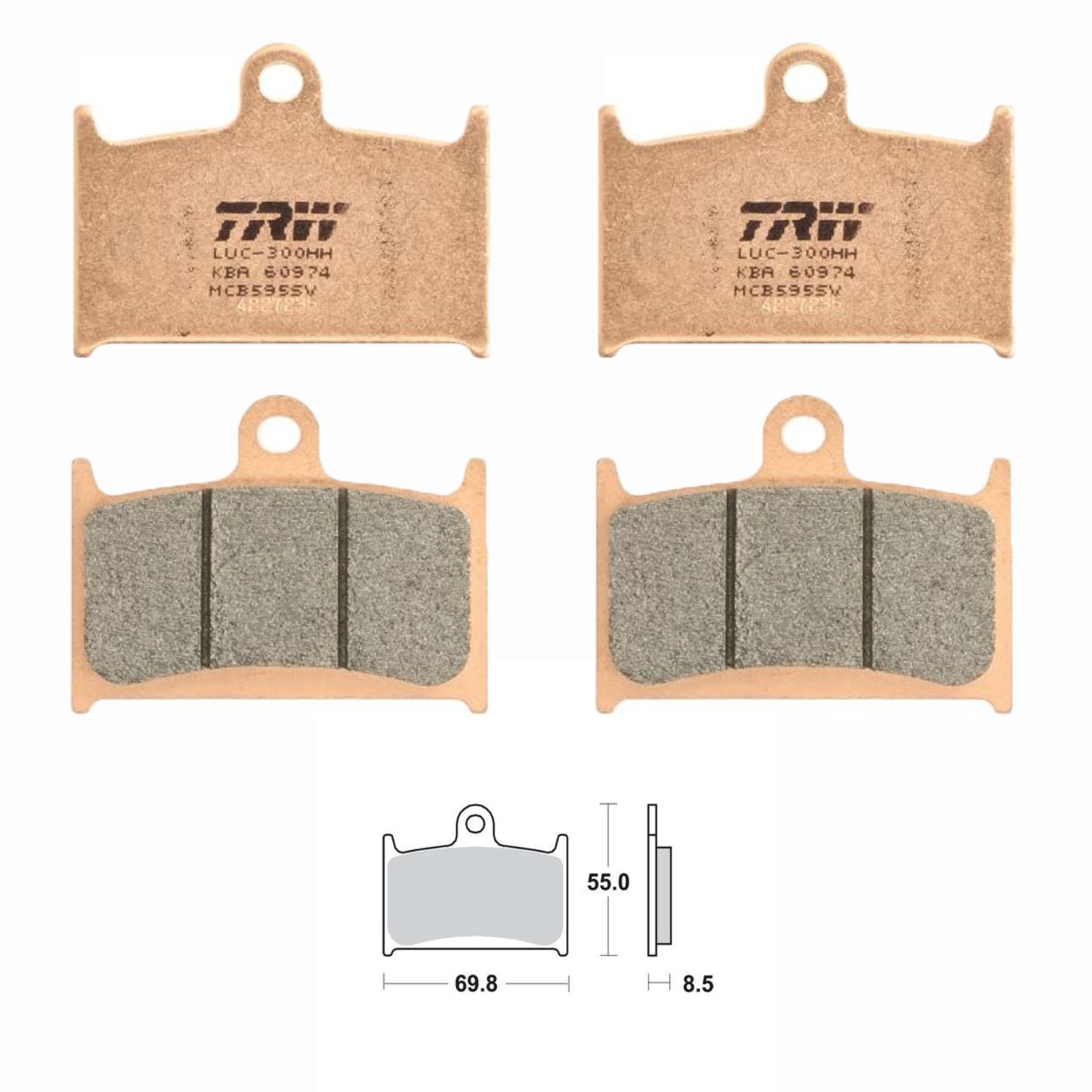 2x TRW Sintermetall Bremsbeläge vorne Suzuki GSX-R750 GSX-R1100 Triumph Speed Triple Yamaha