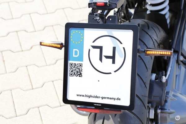 HIGHSIDER CNC Kennzeichen Halteplatte, schwarz eloxiert