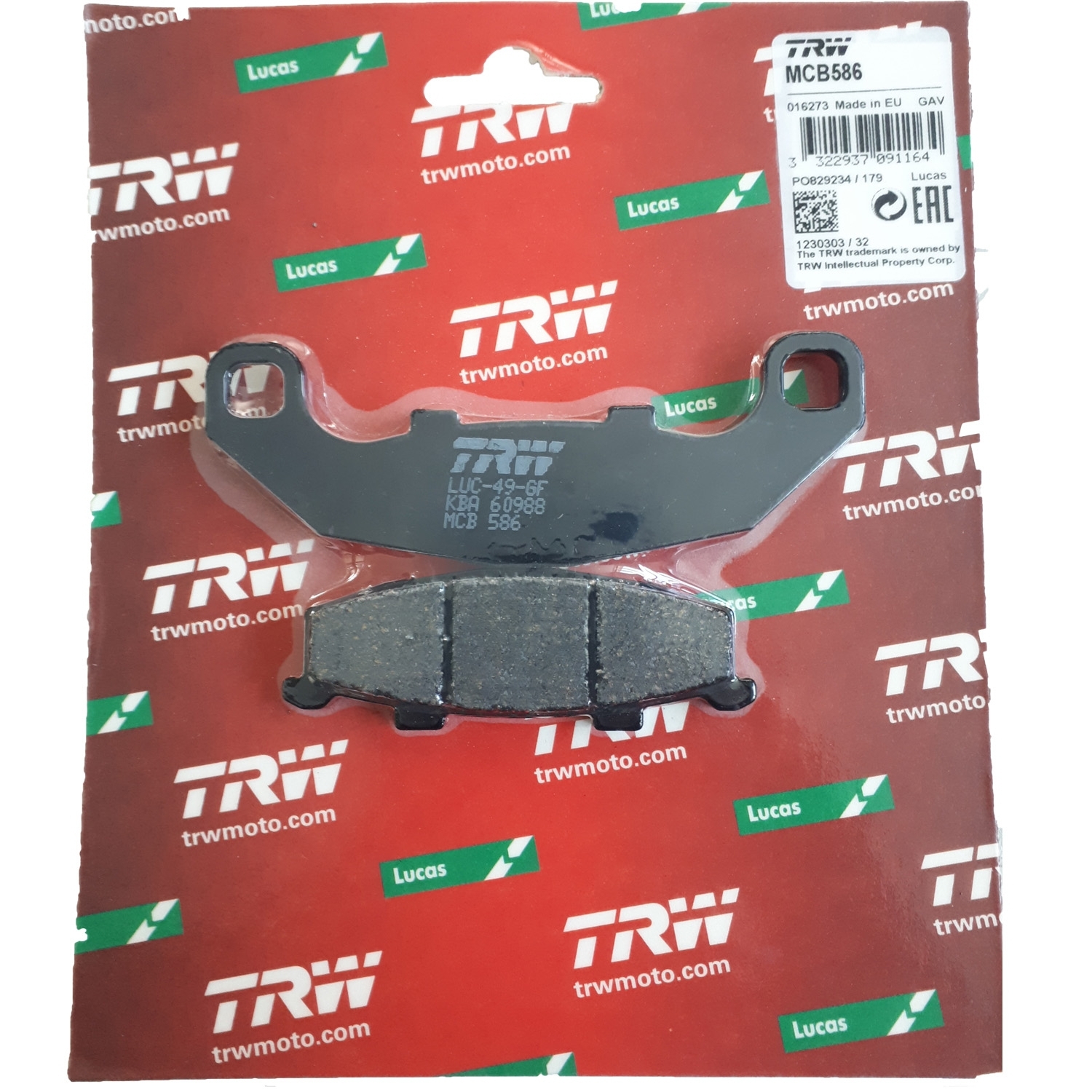 TRW MCB586 Bremsbeläge für Kawasaki GPZ500 S 1994-2003 ZR550 B KR-1 250 Suzuki RGV250
