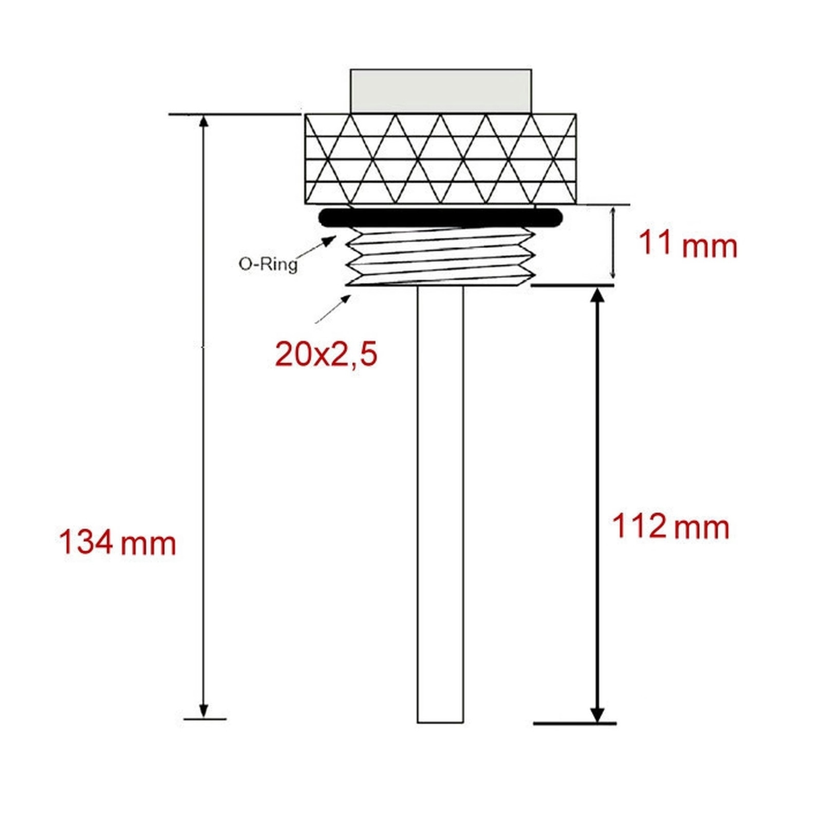 Öltemperatur Direktmesser 20x2.5 für Honda CA125 Rebel CB125 CB250 CL250 CLR125