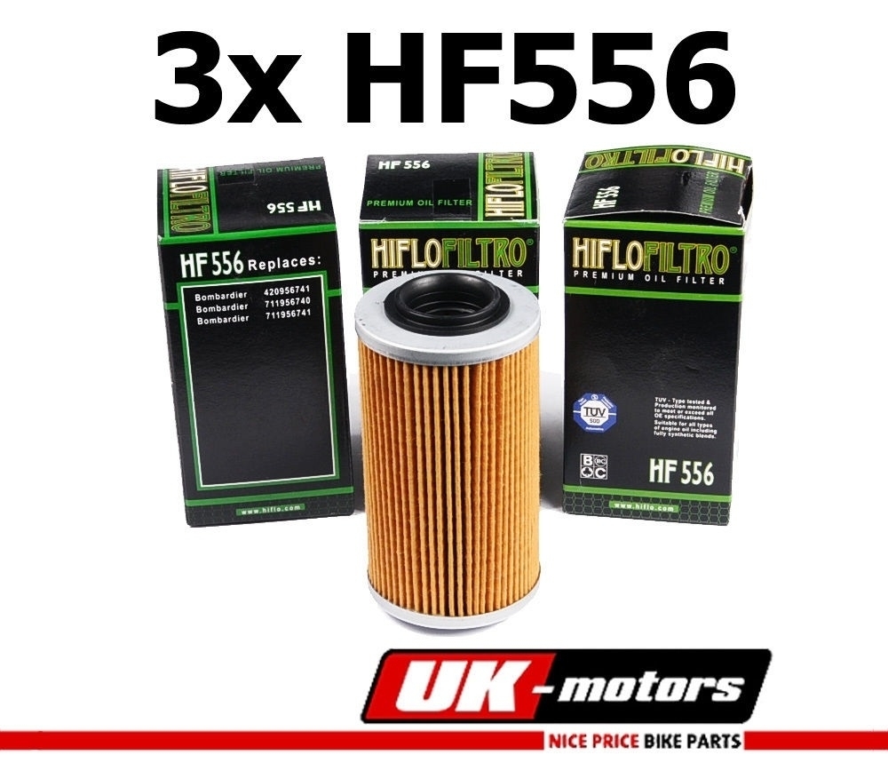 3x Hiflo Ölfilter HF556 für Bombardier Quest 650 Max