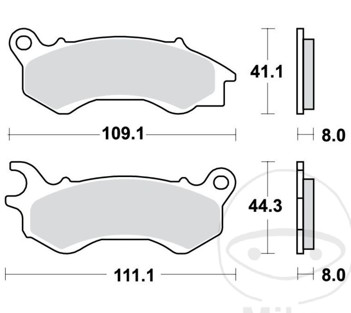 TRW MCB833SRM Sintermetall Bremsbeläge vorne für Honda PCX NHX NSC Peugeot Satelis Django Speedfight