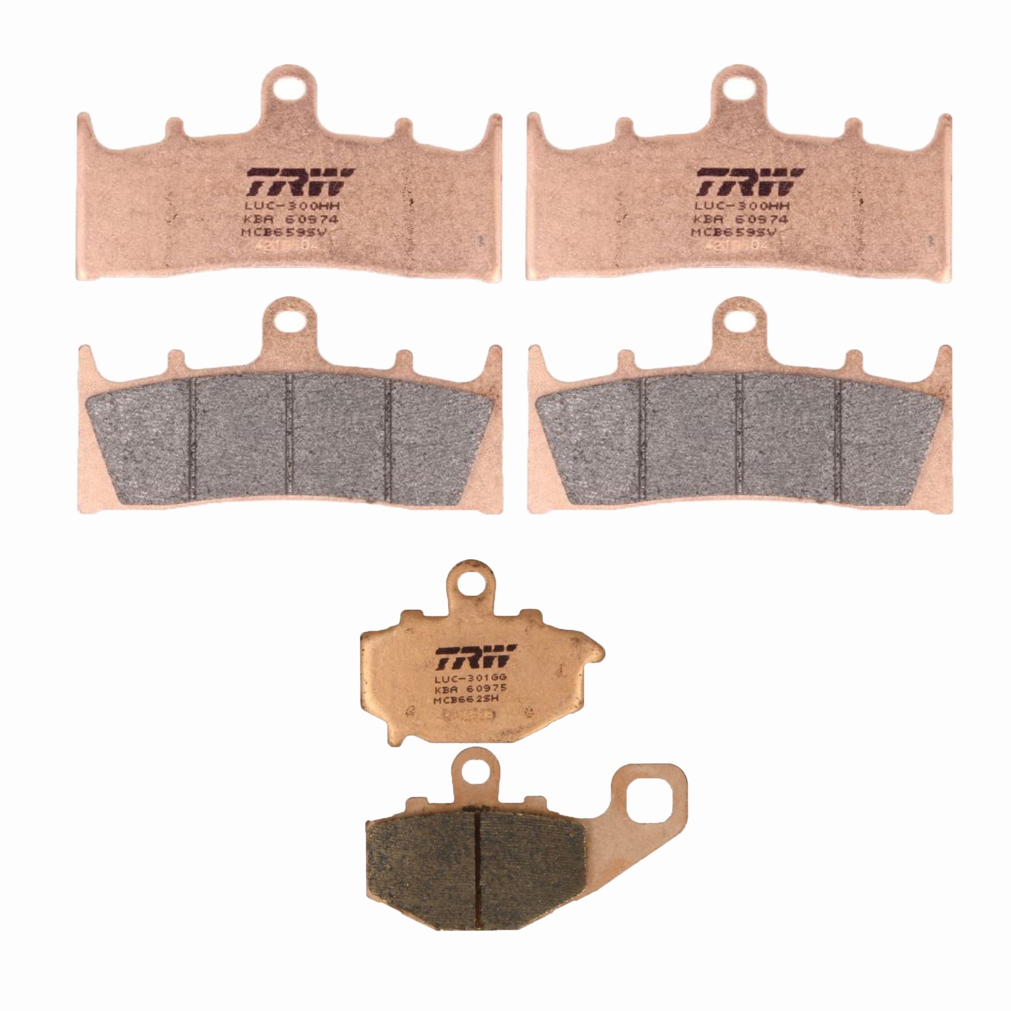 TRW Sintermetall Bremsbelagsatz für Kawasaki ZX-9R 1996-2001 ZX-6R vorne komplett +hinten