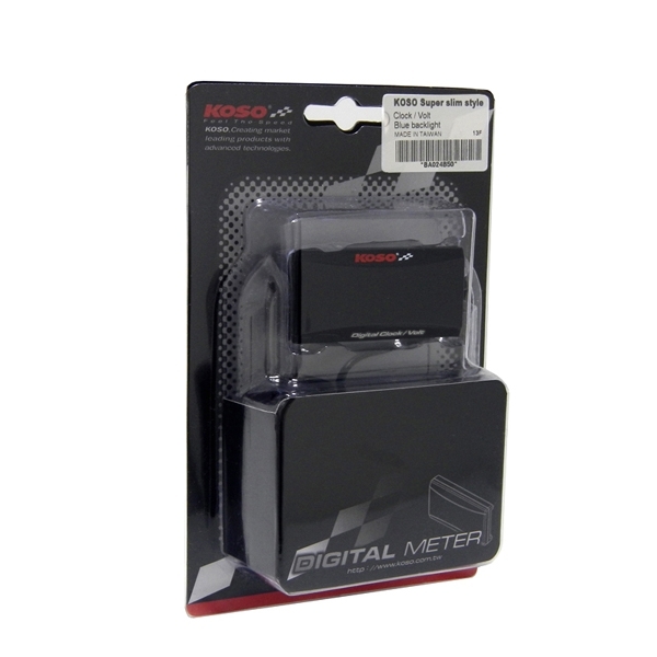 KOSO Super Slim Uhr & Spannungsmesser für alle 12 V Gleichstrom-Batterien / 360-223