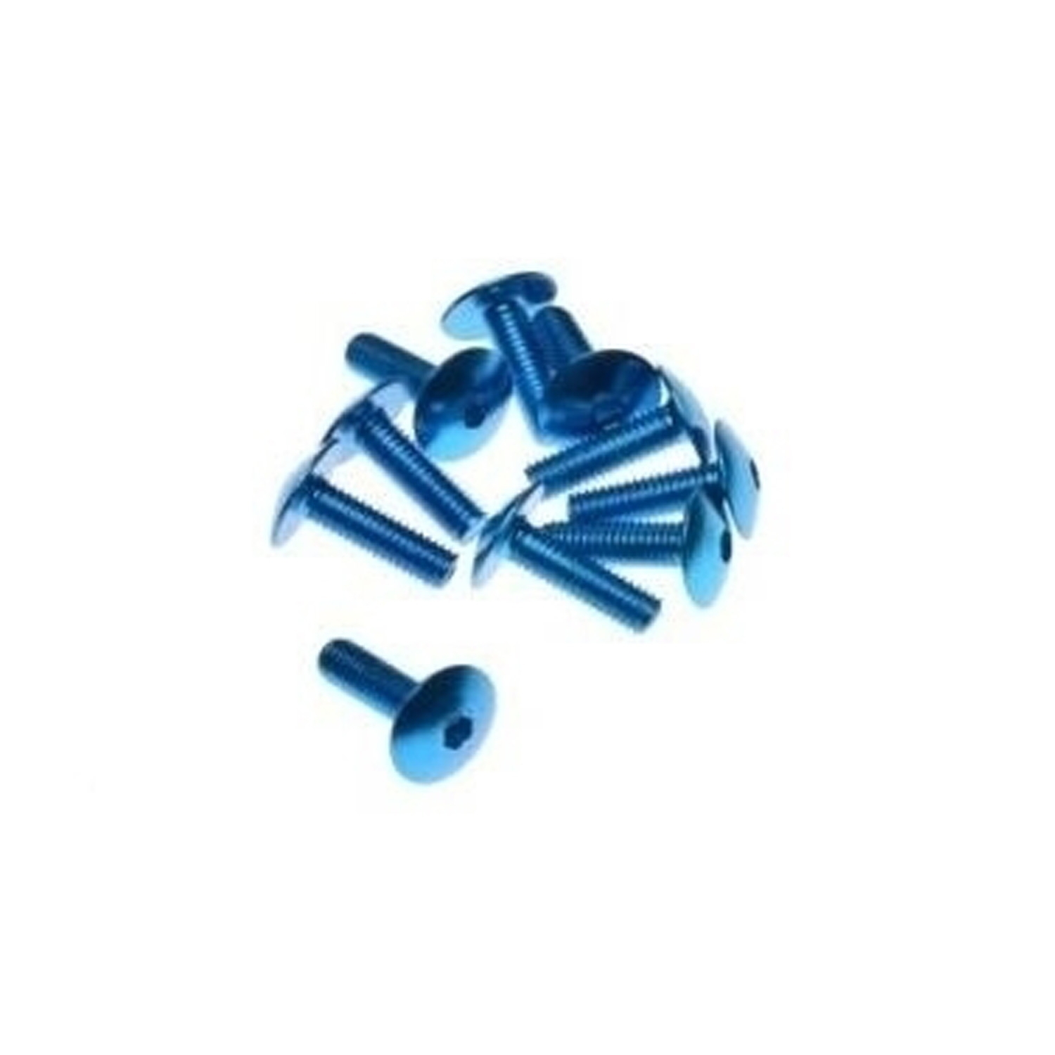 Verkleidungsschrauben-Satz Aluminium Blau M6x1,0 (10 Stück) für Motorrad Roller