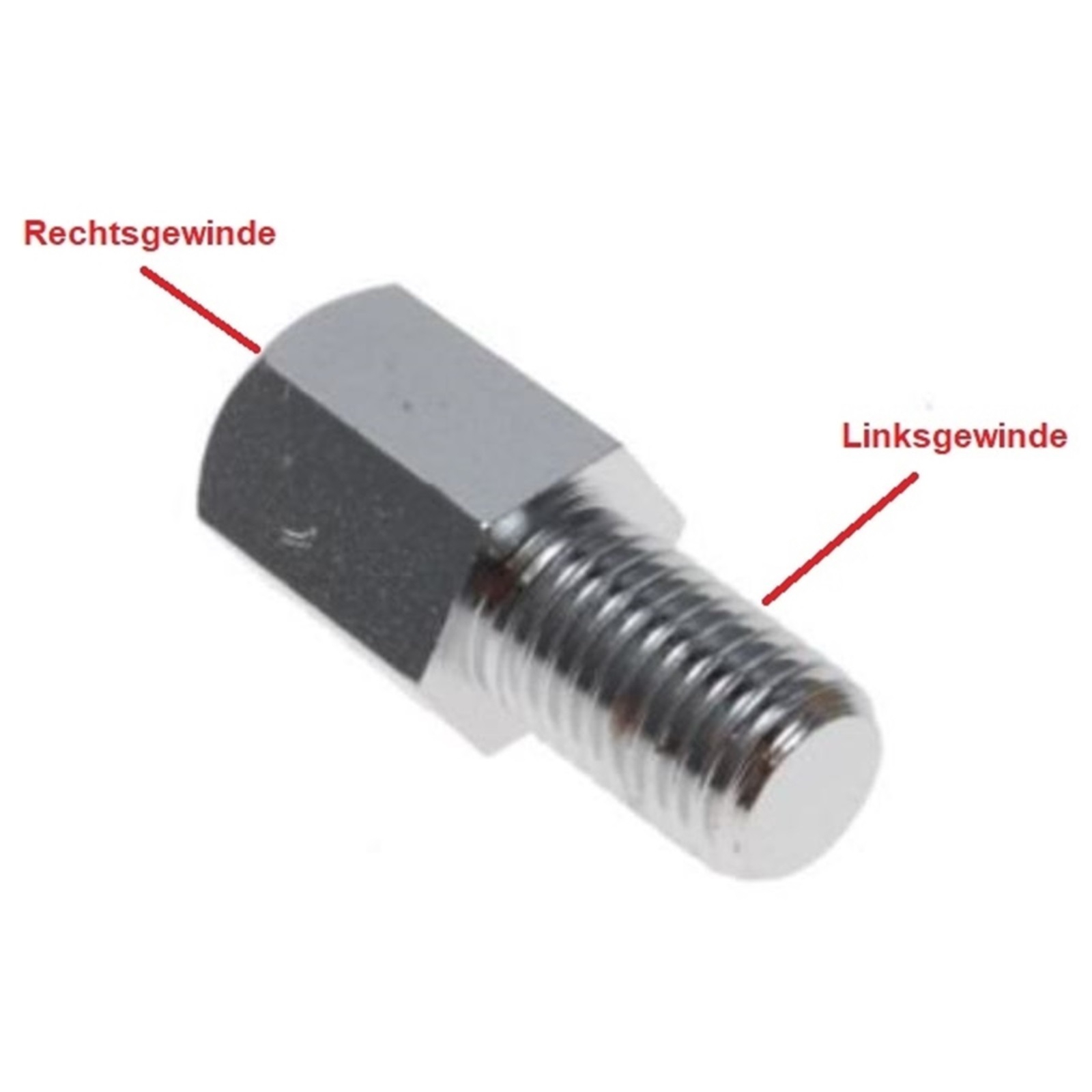 Spiegeladapter chrom M8 Rechts auf M8 Links Spiegel Gewinde Adapter