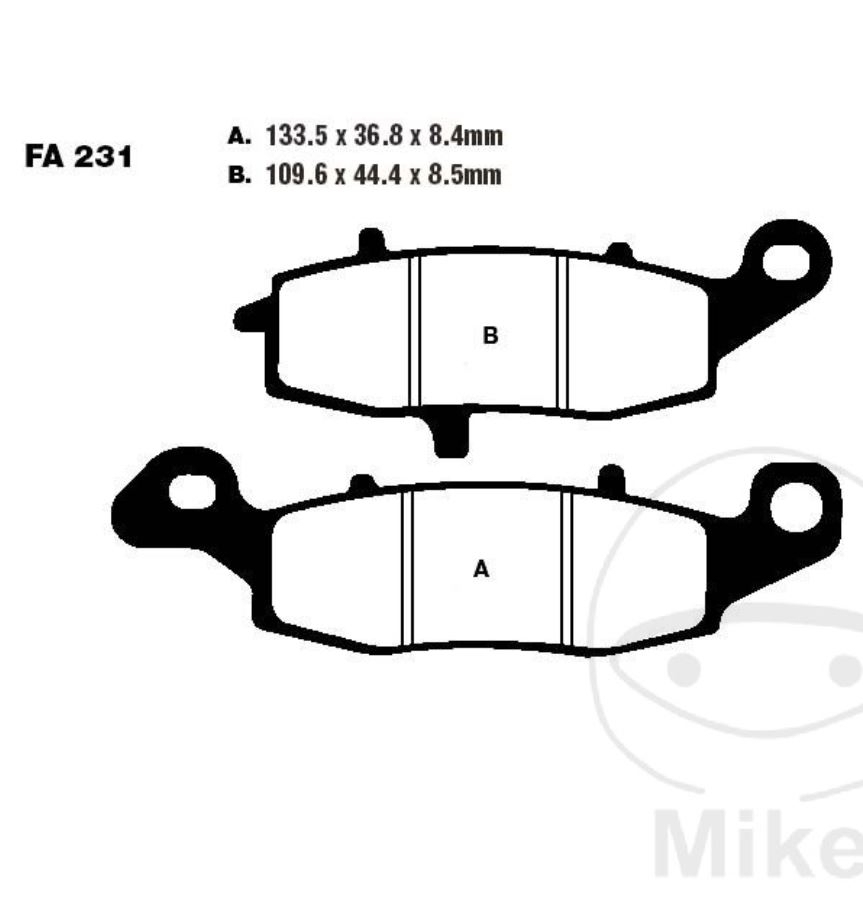 EBC Bremsbeläge EPFA231HH für Kawasaki ZR GPZ W ZR-7 VN Z KLV ER-6N ER-6F KLE