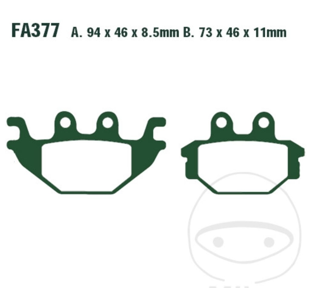 EBC Bremsbelagsatz für Yamaha YZF-R125 2008 - 2013 Anniversary 2012-2013 vorne + hinten