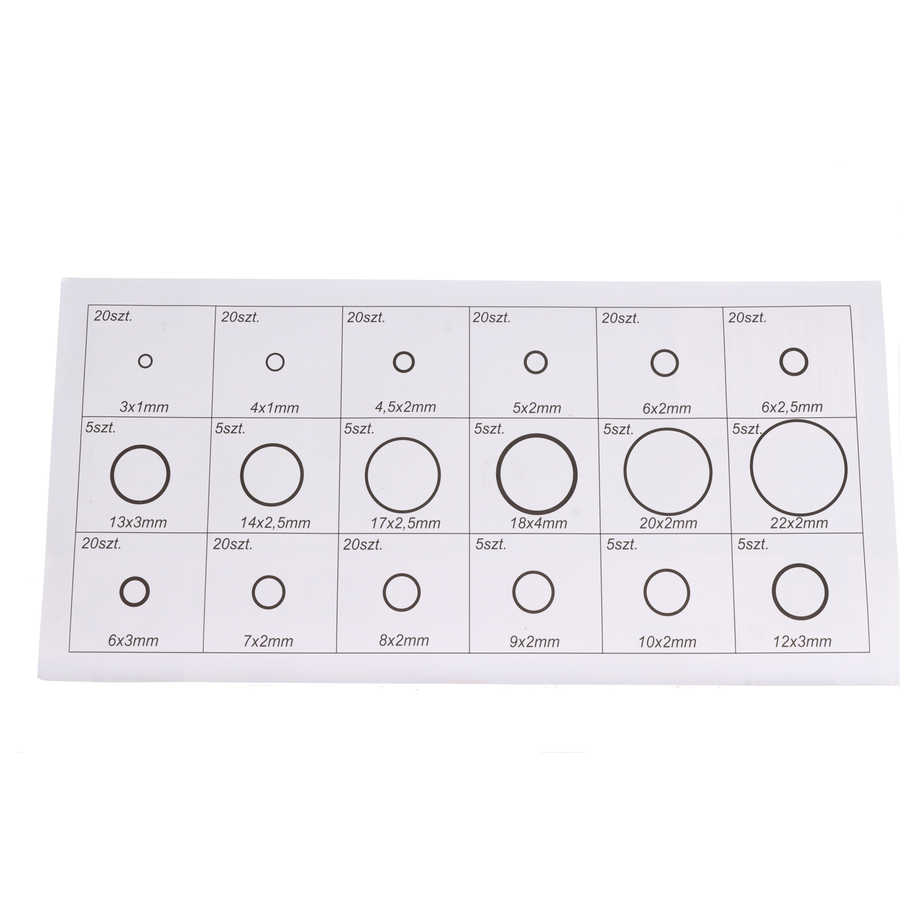 225-teiliges O-Ring Sortiment Dichtungsringe 3-22 mm Klimaanlage Gummidichtung