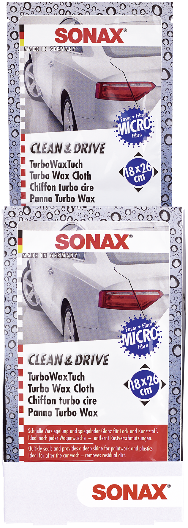 SONAX Clean&Drive TurboWaxTuch 18x26 Thekendisplay 414200