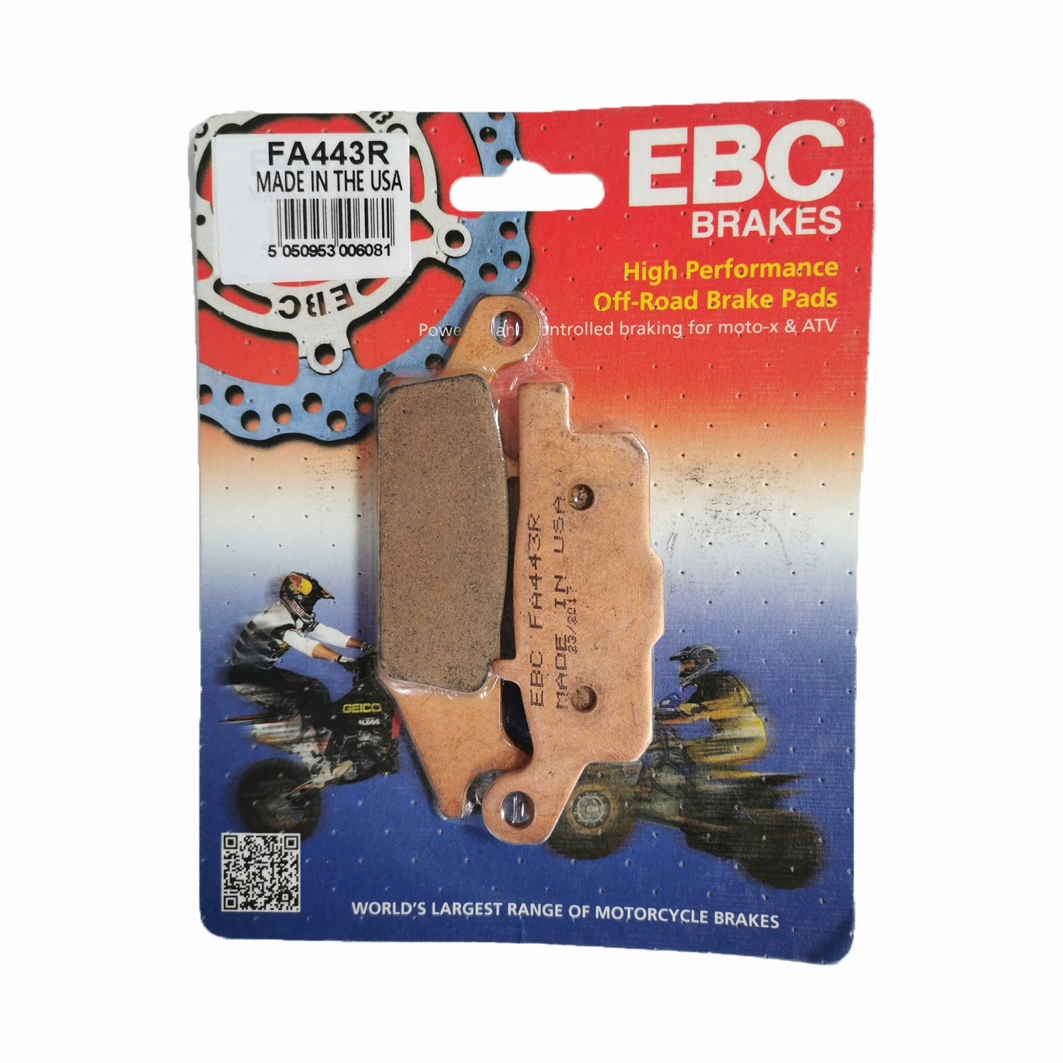 EBC FA443R Bremsbeläge vorne links für Yamaha Grizzly EPS YFM 700 Kodiak Sintermetall