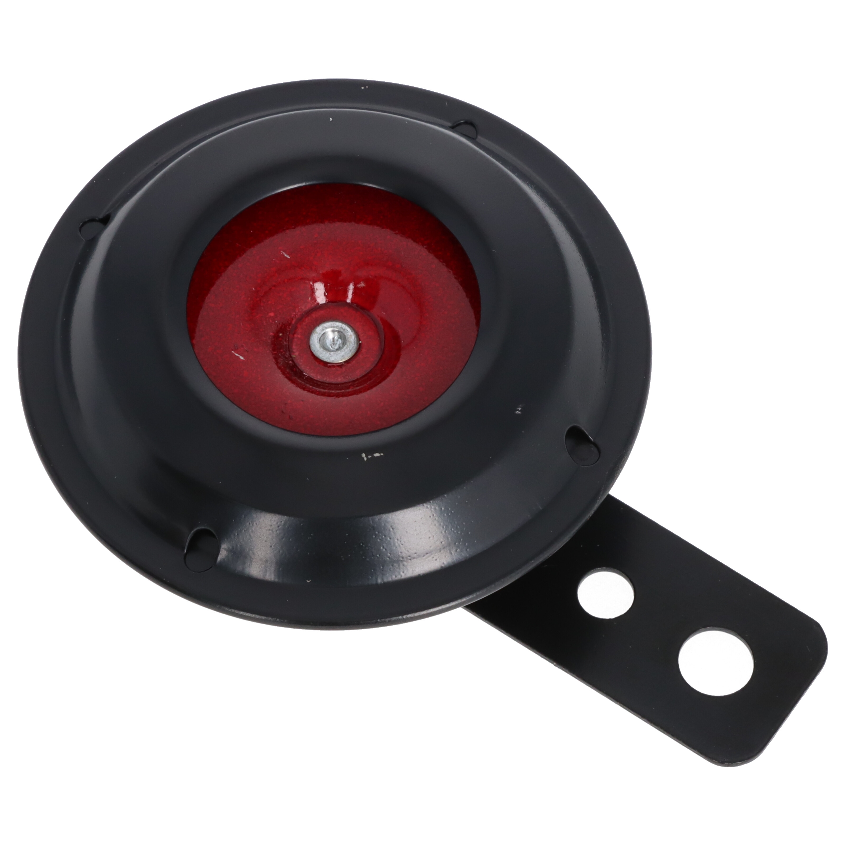 Motorrad Hupe schwarz/rot, 12 Volt, 71 mm