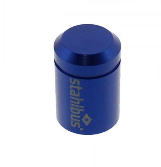 2x stahlbus Entlüfterschraube Entlüftungsventil 3/8 Zoll-24UNFx22 mm + Alukappen Blau