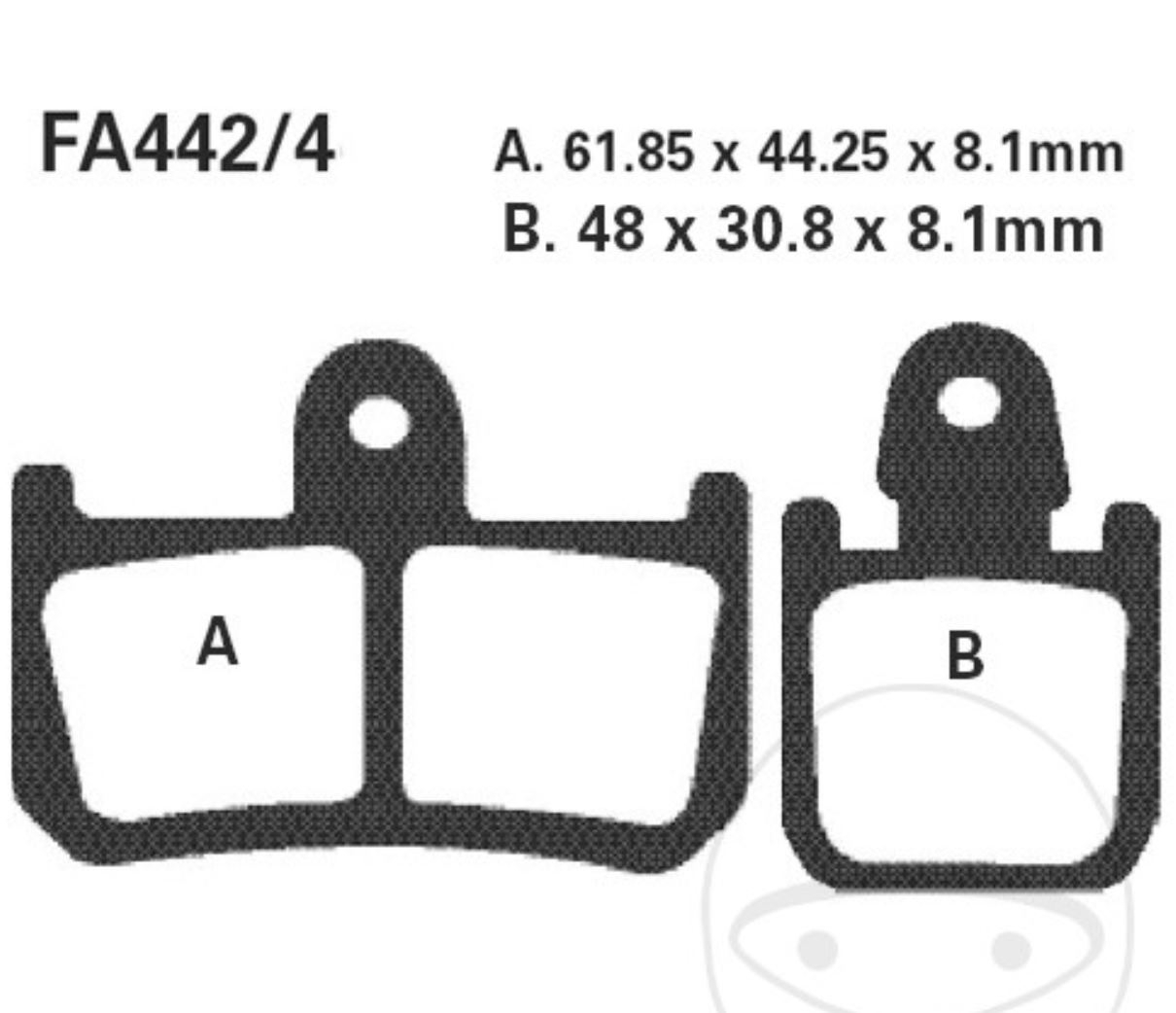 EBC Bremsbeläge FA442/4HH für Yamaha YZF-R1 1000 MT-01 VMX-17 1700