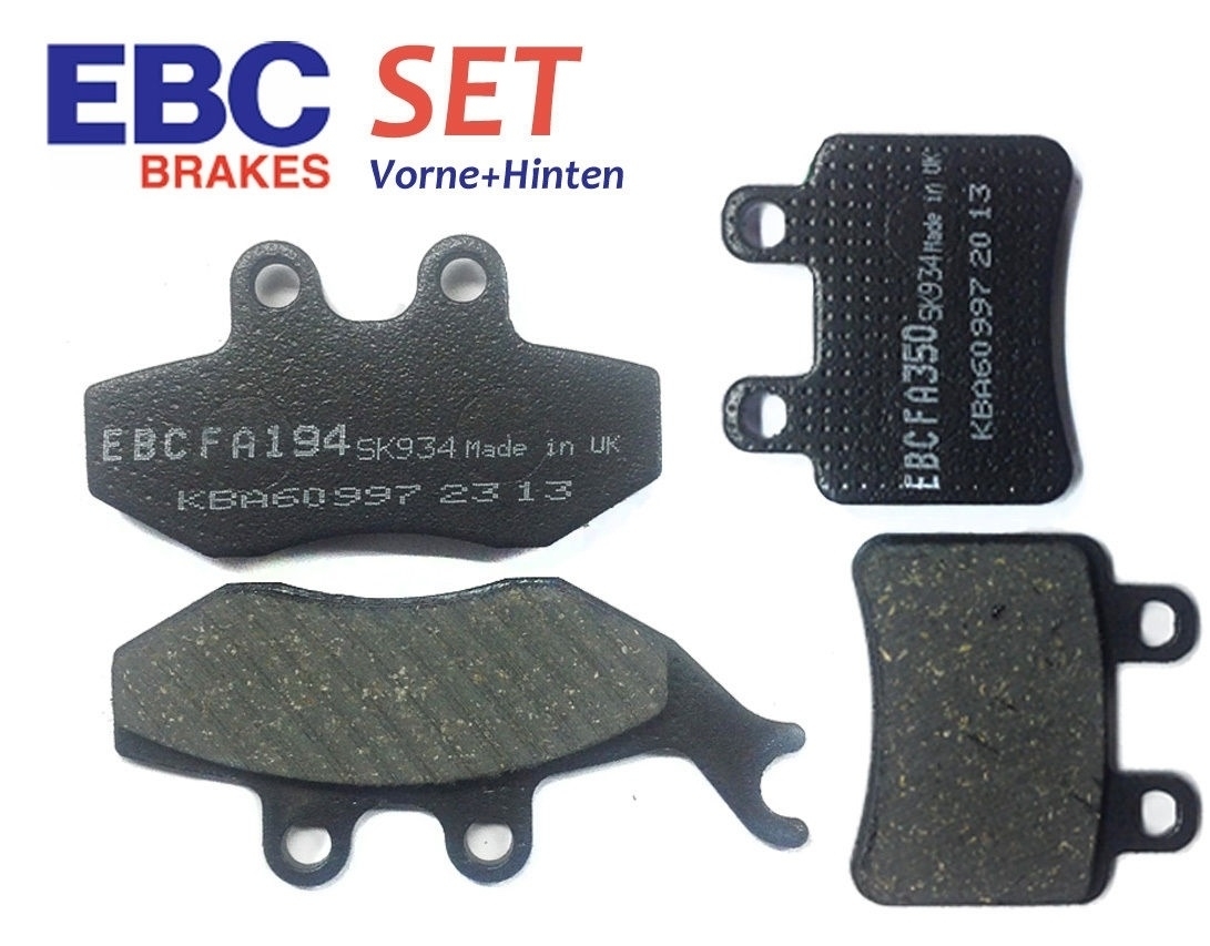 EBC Bremsbeläge SET Vorne + Hinten für Derbi Cross City 125 07-08 FA350 + FA194