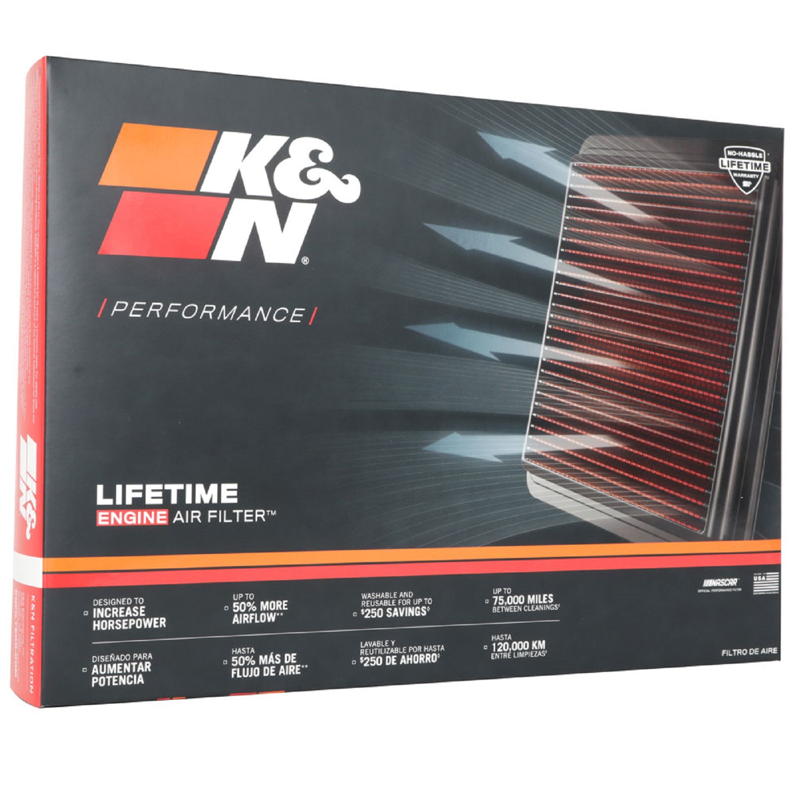 K&N Tauschluftfilter für Jaguar F-Type 2.0 5.0 V8 3.0 V6 2014-2022